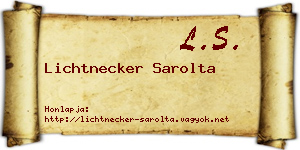 Lichtnecker Sarolta névjegykártya